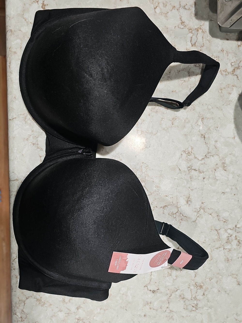 Cacique Black Smooth T-Shirt Bra - Intuition Collection Size 42F